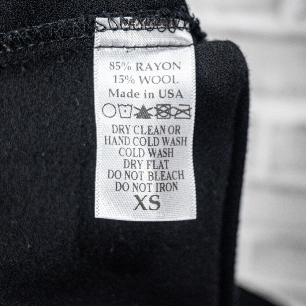 BLACK CRANE Drawstring Pants Black Rayon Wool Size XS - Picture 6 of 9